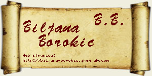 Biljana Borokić vizit kartica
